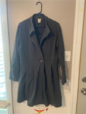 Matilda Jane Black Trench Coat with Button Front